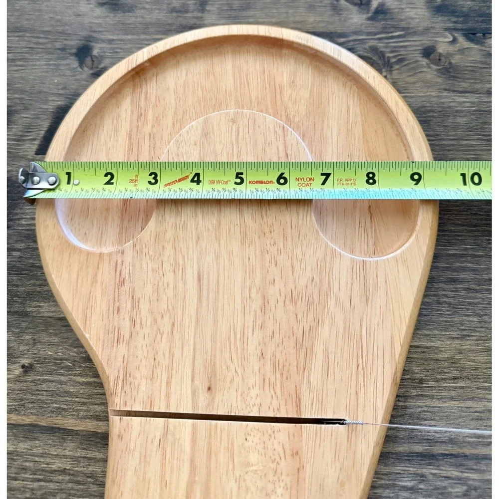 Cheese Slicer Board Tan Excellent Wood Wire Cutter Tray